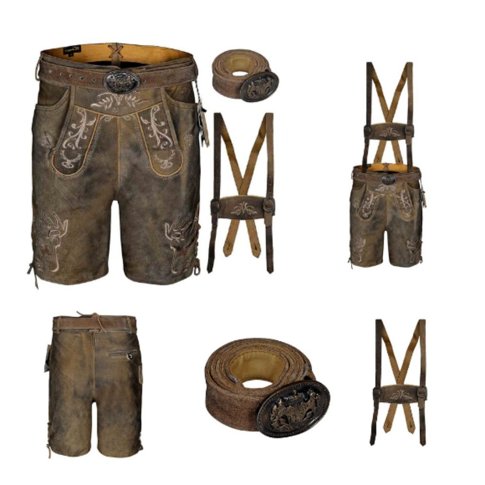 Traditional Bavarian Lederhosen Oktoberfest Costume Men’s German Festival Outfit